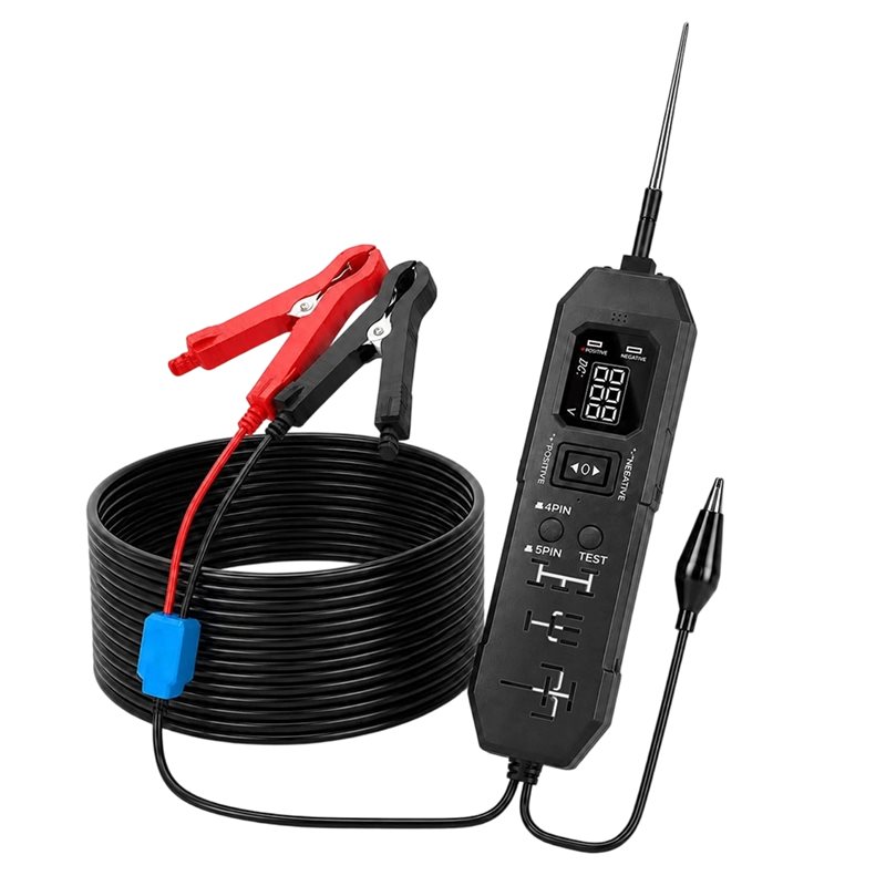 Power Supply Tester - เครื่องมือวินิจฉัยสำหรับวงจรไฟฟ้าขัดข้องในยานพาหนะ, เครื่องทดสอบรีเลย์ดิจิตอลสำหรับยานยนต์, อุปกรณ์ตรวจจับแหล่งจ่ายไฟ