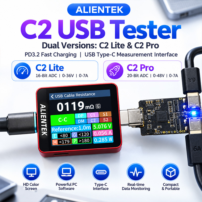 เครื่องทดสอบหน้าจอสี ALIENTEK  - Power Supply Tester บทวิจารณ์และราคา