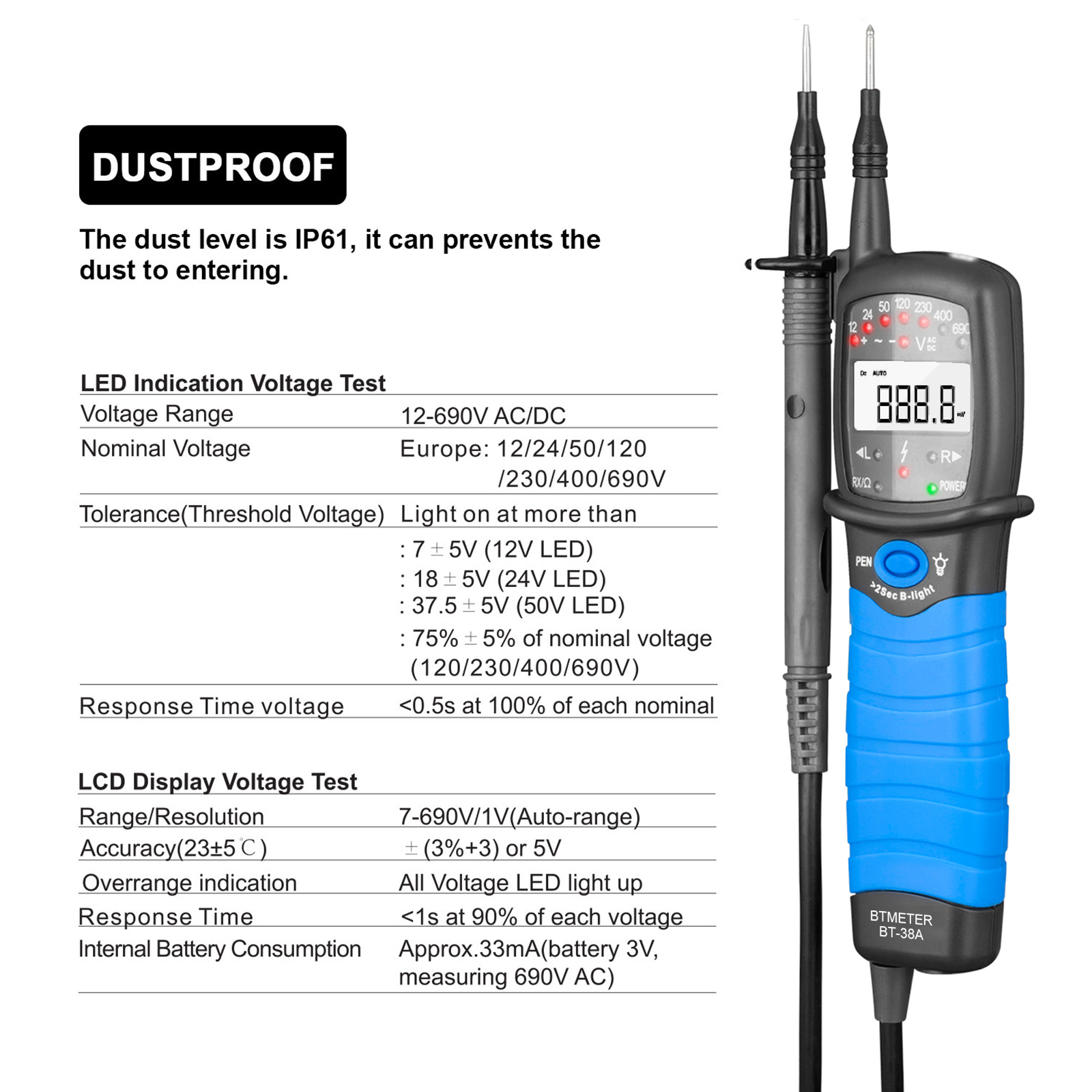 เครื่องทดสอบแรงดันไฟฟ้า AC/DC  - Power Supply Tester บทวิจารณ์และราคา